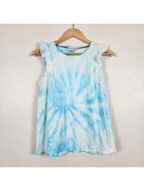 Knox Rose blue tie-dye ruffle tank